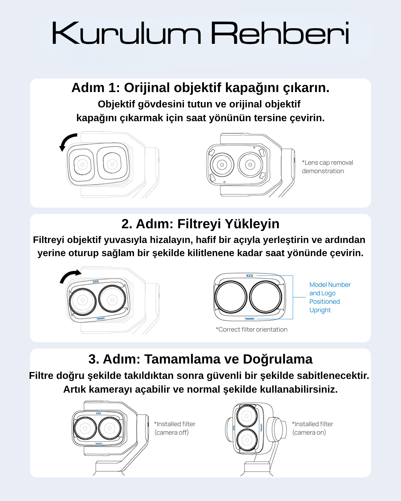 Telesin Osmo Pocket 4P CPL Filtre - Kullanım Kılavuzu