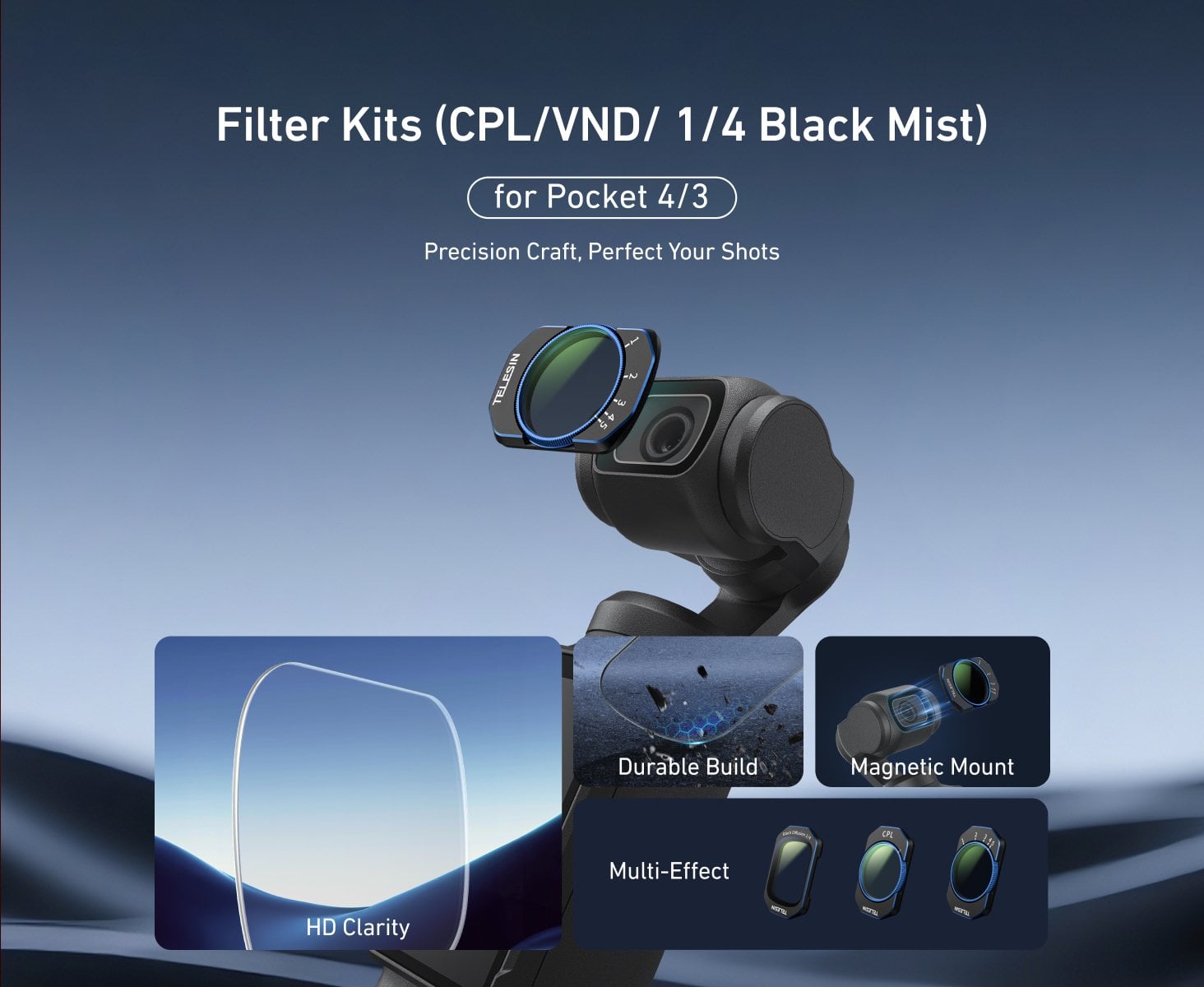 Osmo Pocket Filtre Seti (CPL+VND1-5+Black Diffusion)