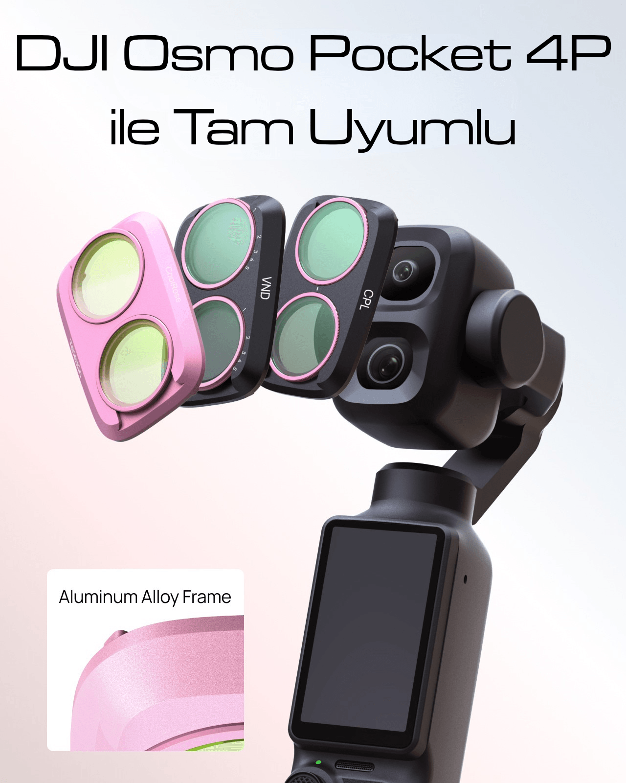 Telesin Osmo Pocket 4P Filtre Kiti (CPL+VND8-32+Cool Rose)