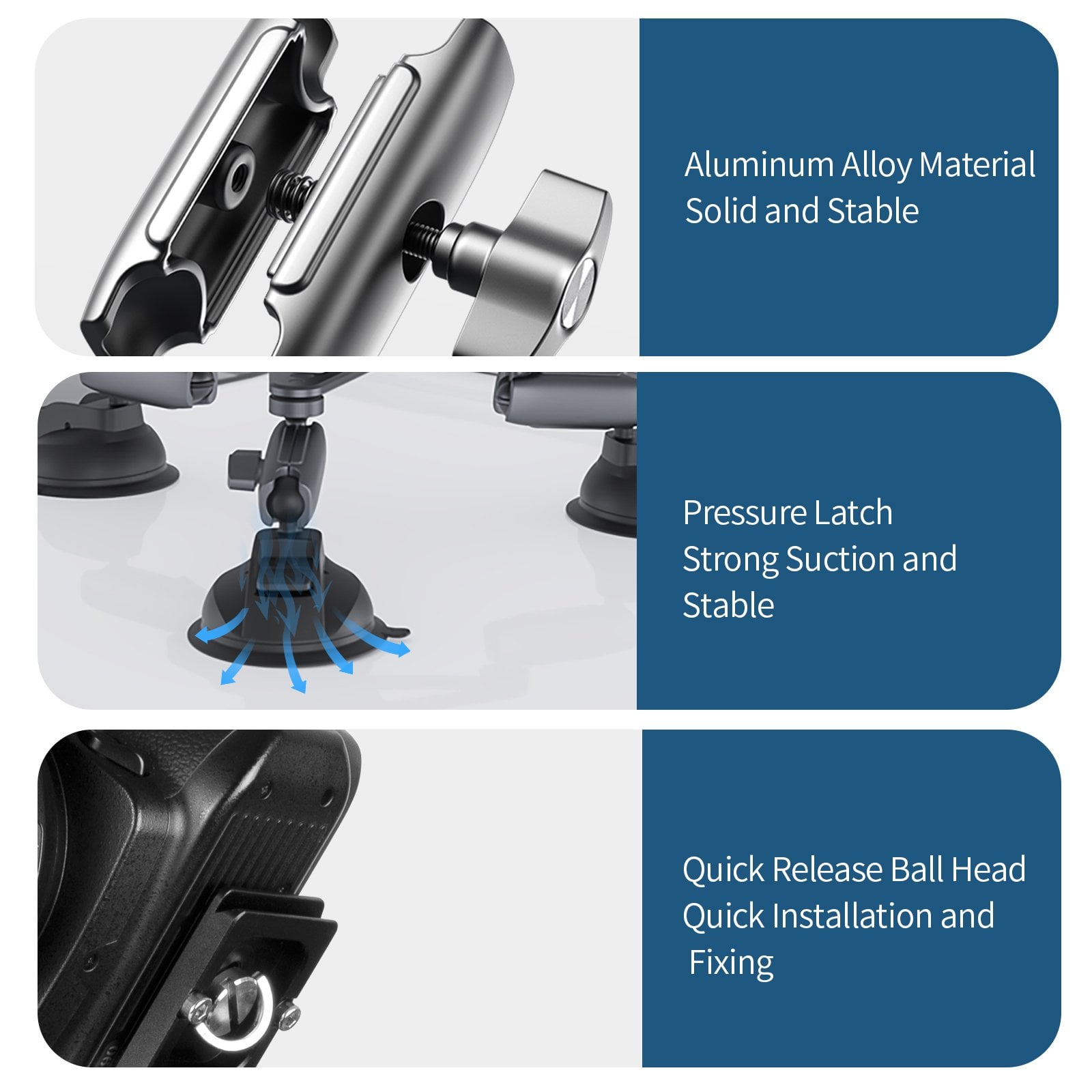 TELESIN 3 Kollu Suction Cup
