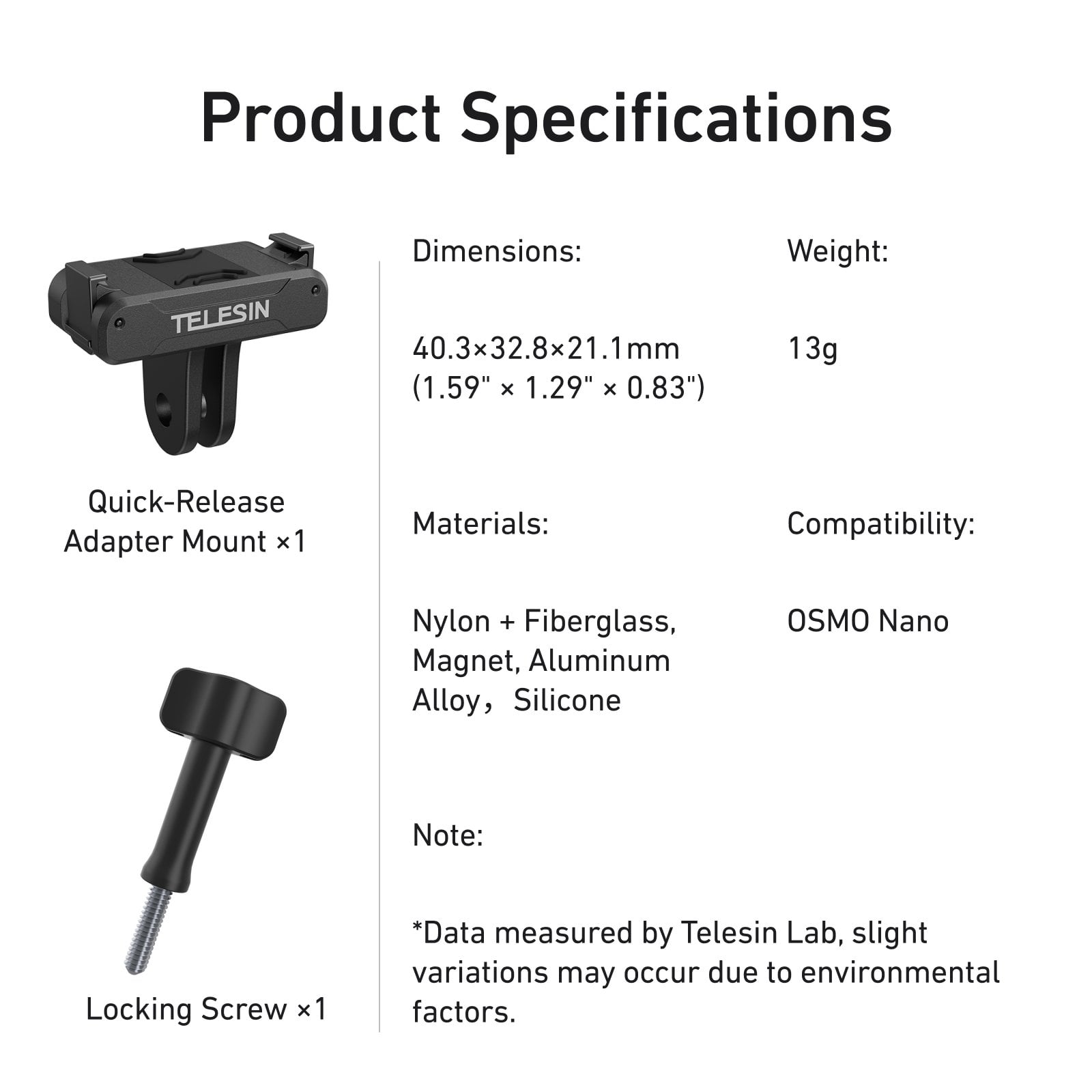 Osmo NANO için Manyetik Adaptör